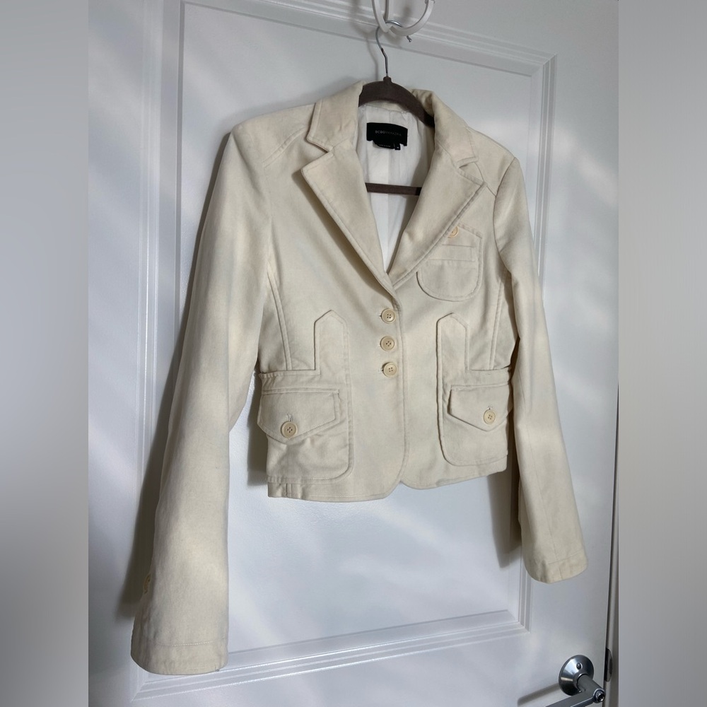 BCBG MaxAzria Suede Cream Jacket